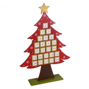 Calendario de adviento árbol madera roja cm36x8h53