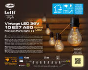 Luz de Fiesta 36V 10 A60 E27 Filamento Espiral LED 4+5m Luces Navideñas