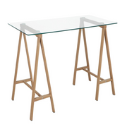 Escritorio moderno Alchimia con tapa de cristal 140x70x76h cm