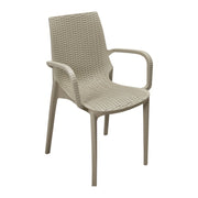 Sillón Nirvana de polipropileno beige con efecto ratán