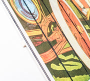 Estampa sobre madera con lienzo multicolor 60x100 cm