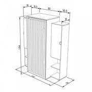 Armario de roble con puertas y perchero para cabina o dormitorio