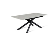 Mesa extensible cemento blanco-negro 90 cm x 140- 190 cm H. 76 cm