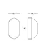 Plafón grande línea industrial E27 ovalado blanco