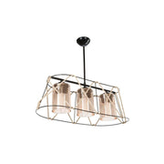 Lámpara colgante Gezegen ASZ0986 3 luces metal negro y cuerda