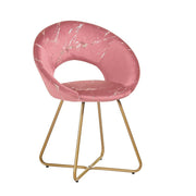 Silla Etere de terciopelo rosa con patas de metal dorado 65 x 60 x 82 cm