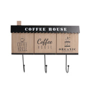 Percha de madera negra 3 plazas cm31x23x2,5