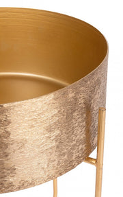 Juego de 2 floreros de aluminio dorado de estilo clásico