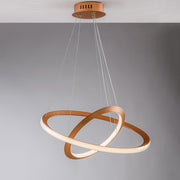 Araña moderna de metal y aluminio dorado con LED integrado 60x40x h150 cm