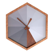 Reloj de madera hexagonal gris cm31x36h4,5