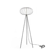 Lámpara de pie en acero con pantalla negra brillo 50x50x150h cm