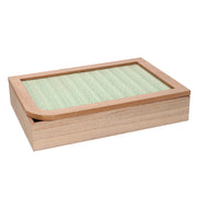 Caja de té de madera marrón rectangular cm20x6x29