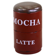 Puf redondo de metal rojo con tazas 44 x 30 x h50 cm