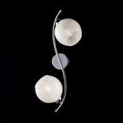 Plafón de hierro cromado pulido con cristal blanco 2 luces 45x25xh.21 cm