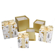 Caja cartón 1-3 cuadrado oro blanco cm14x14h12,5