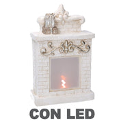 Chimenea de resina con luces led blancas cm21,5x9,5h23