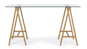 Escritorio moderno Alchimia con tapa de cristal 140x70x76h cm