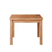 Mesa de comedor country de nogal con apertura tipo libro en madera revestida de melamina 90x90-180 cm