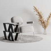 Tavolino lateral de salón Lazena antracita con 3 estantes 57 cm x 60 cm x 22 cm