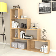 Estantería escalera 6 compartimentos roble 145x29xh.145 cm