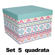 Caja cartón 1-5 cuadrado multicolor cm27,7x27,7h19,3
