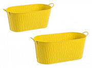 4x Set2 C.Bark Florero C-Handle Ov Amarillo