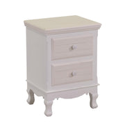 Gabinete de madera Nuremberg 2 cajones crema cm37x30h54