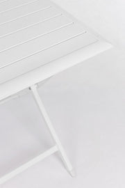 Mesa de exterior en aluminio Blanco ELIN 110x70x h71 cm