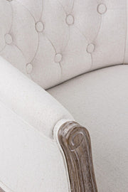 Sillón clásico en madera y tejido natural Diva