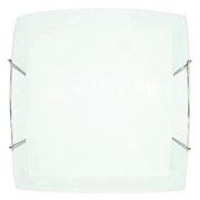 Plafón 2xE27 Ganchos Alambre Acero Placa Cristal Blanco-Transparente E-Energy Elisa