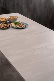 Mesa extensible hormigón blanco 80 cm x 130-290 cm H. 76 cm