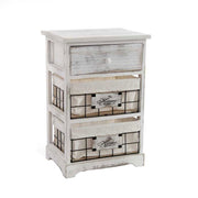 Muebles de castaña de castaño para casas de casas blancas con cestas