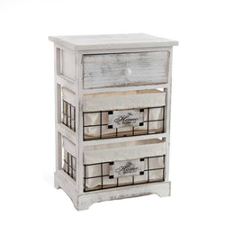 Muebles de castaña de castaño para casas de casas blancas con cestas