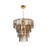 Lámpara de techo con 4 luces Falez MDL3829 cristal ahumado y dorado