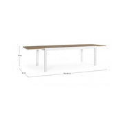 Mesa exterior 200-300x95x74h Blanco Iperbriko