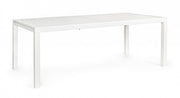 Mesa extensible Hilde 200/300x100 cm en aluminio blanco