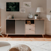 (3c) Aparador 3 puertas con 2 cajones 180 x 88 x 40 h cm (EPIK52)