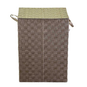 Cesta rectangular 1-3 cm40x30x55 poliéster forrado gris tórtola