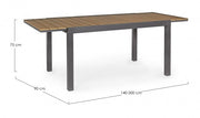 Mesa extensible Elias de aluminio 140-200x90 cm