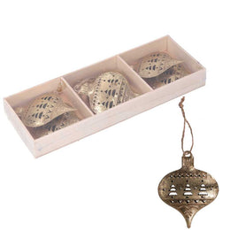 Decoración metálica pack de 6 oro cm22x8h2,5