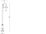 Lámpara de exterior de aluminio fundido con difusor transparente - Altura máxima 150mm - Potencia máxima 60W óxido