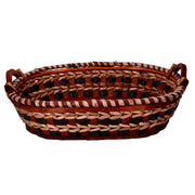 Cesta trenzada mimbre crema nuez ovalada cm55x43h13