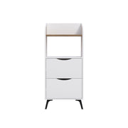 Mueble multiusos con cajones blancos y estante de roble L 60 x P 36 x A 136 cm