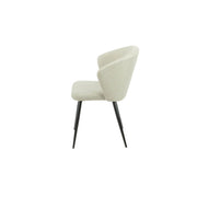 Silla Acolchada Krid Beige con Patas de Metal Negro  