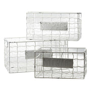 Cesto metal blanco rectangular 1-3 cm40x28h20