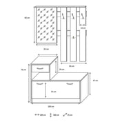Mueble armario de entrada vintage blanco 100x25xh.180 cm