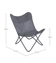 Sillón mariposa camping gabicce gris 77,5x81x89h cm