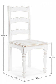 Silla de madera de estilo rústico blanco shabby