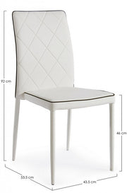 Silla Achille con estructura de acero blanco