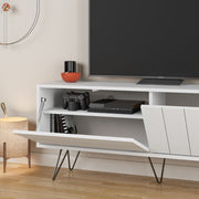 Mueble para TV con Estructura y 2 Puertas Abatibles Blanco 57 cm de alto x 139 cm de ancho x 36 cm de profundidad